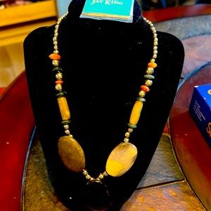 Retired J King, original beautiful, silver, and stone necklace. Great condition.
